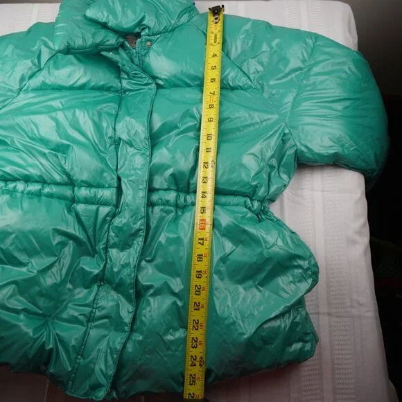 A New Day Jacket Womens XL Green Puffer Water Resistant Winter Coat Warm Zip - Picture 8 of 10
